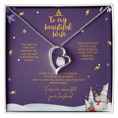 To My Beautiful Wife – Christmas Forever Love Necklace (Holiday Edition)