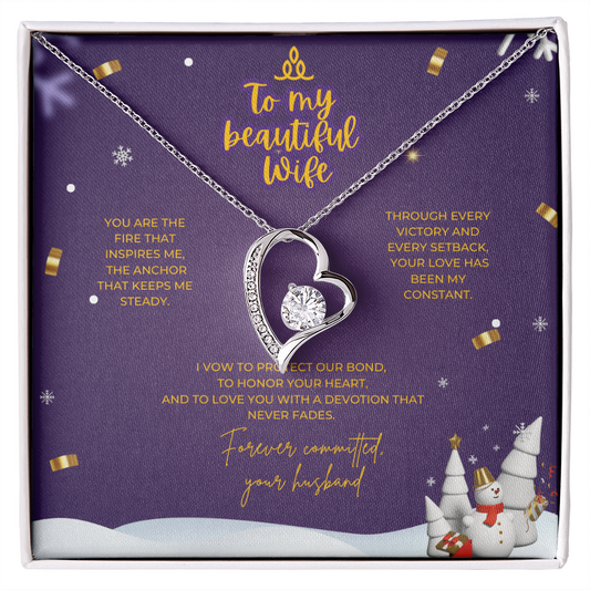 To My Beautiful Wife – Christmas Forever Love Necklace (Holiday Edition)