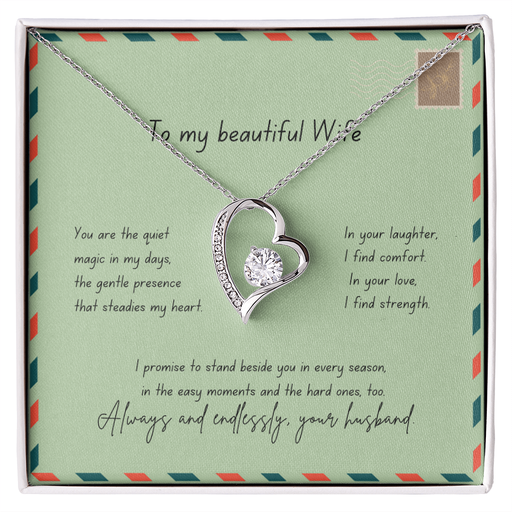 To My Beautiful Wife – Always & Endlessly Forever Love Necklace