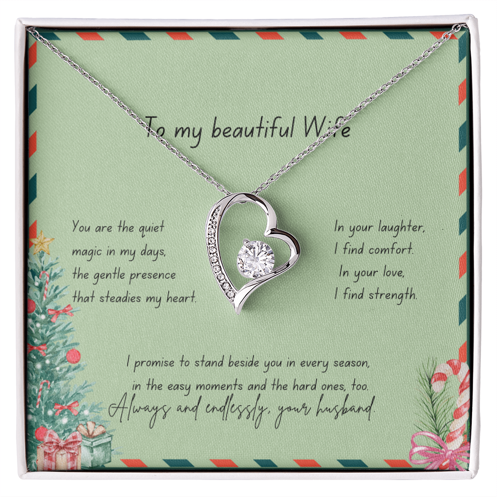 To My Beautiful Wife – Christmas Forever Love Necklace (Holiday Edition)