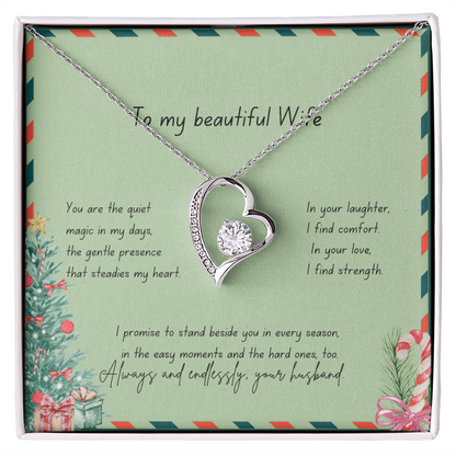 To My Beautiful Wife – Christmas Forever Love Necklace (Holiday Edition)