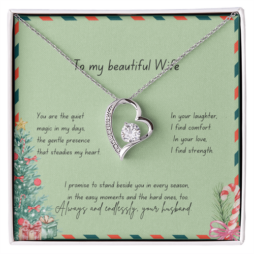 To My Beautiful Wife – Christmas Forever Love Necklace (Holiday Edition)
