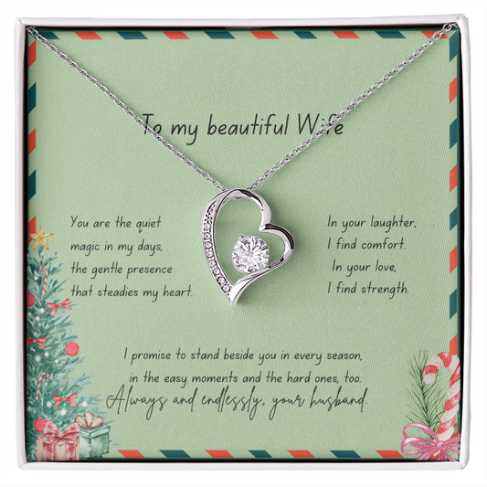 To My Beautiful Wife – Christmas Forever Love Necklace (Holiday Edition)
