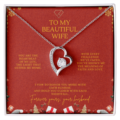 To My Beautiful Wife – Christmas Forever Love Necklace (Holiday Edition)