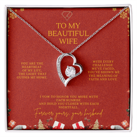To My Beautiful Wife – Christmas Forever Love Necklace (Holiday Edition)
