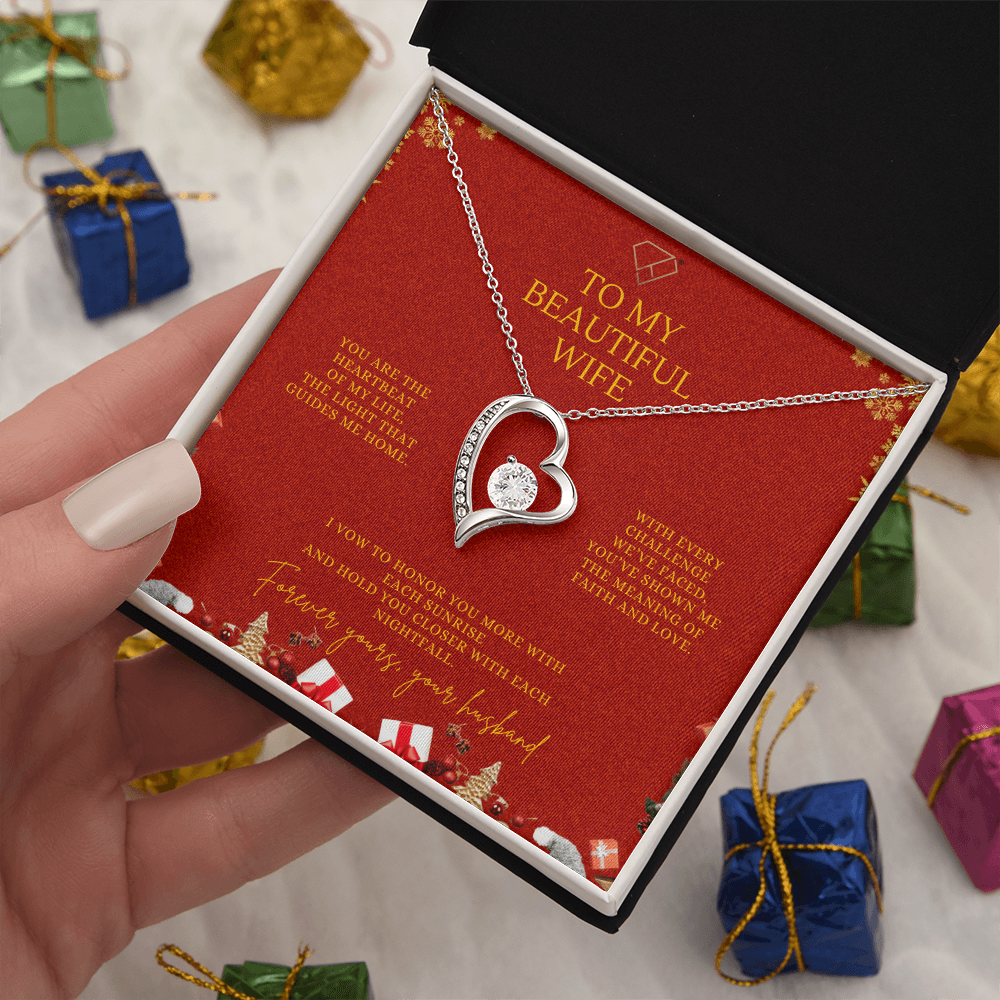 To My Beautiful Wife – Christmas Forever Love Necklace (Holiday Edition)