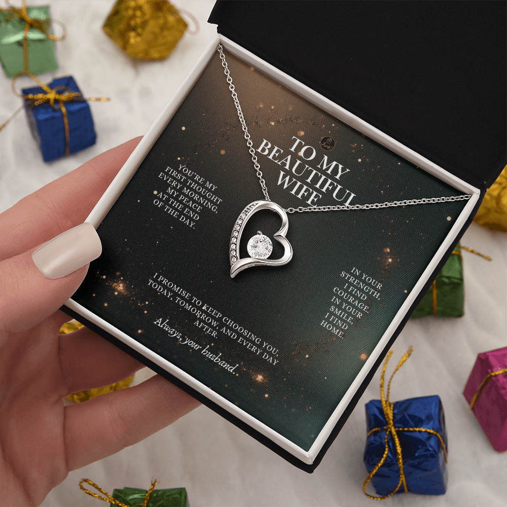 To My Beautiful Wife Forever Love Necklace – Romantic Gift from Husband