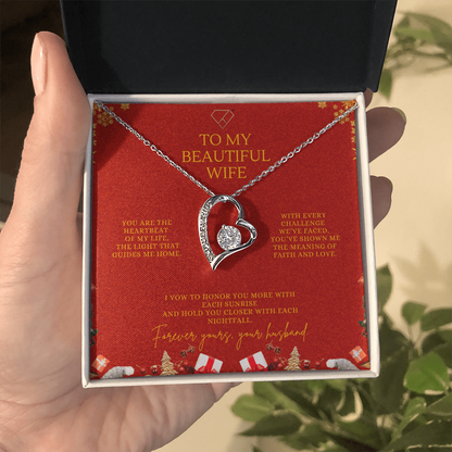 To My Beautiful Wife – Christmas Forever Love Necklace (Holiday Edition)