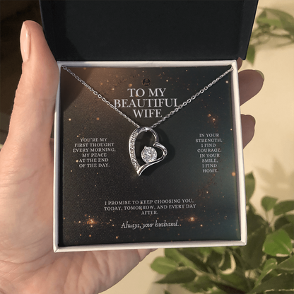 To My Beautiful Wife Forever Love Necklace – Romantic Gift from Husband
