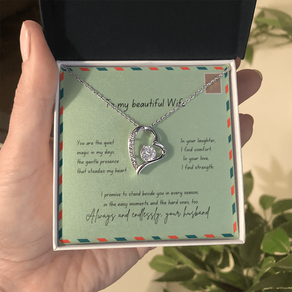 To My Beautiful Wife – Always & Endlessly Forever Love Necklace