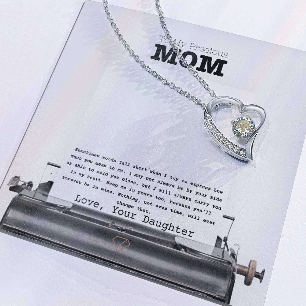 Forever Love Necklace for Mom – “To My Precious Mom” Message Card | Sentimental Gift From Daughter | Mother's Day, Birthday & Christmas Jewelry