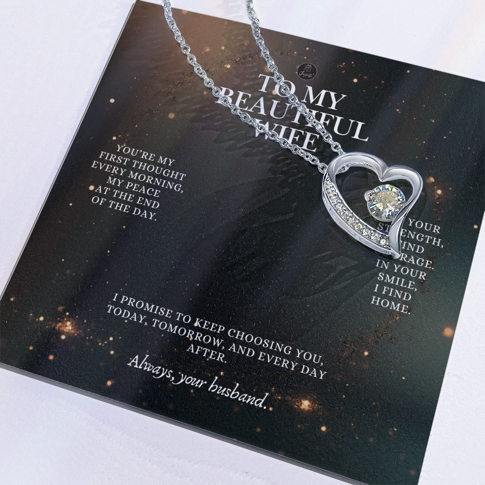 To My Beautiful Wife Forever Love Necklace – Romantic Gift from Husband