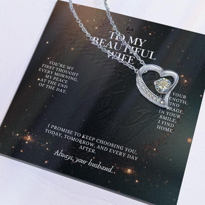 To My Beautiful Wife Forever Love Necklace – Romantic Gift from Husband