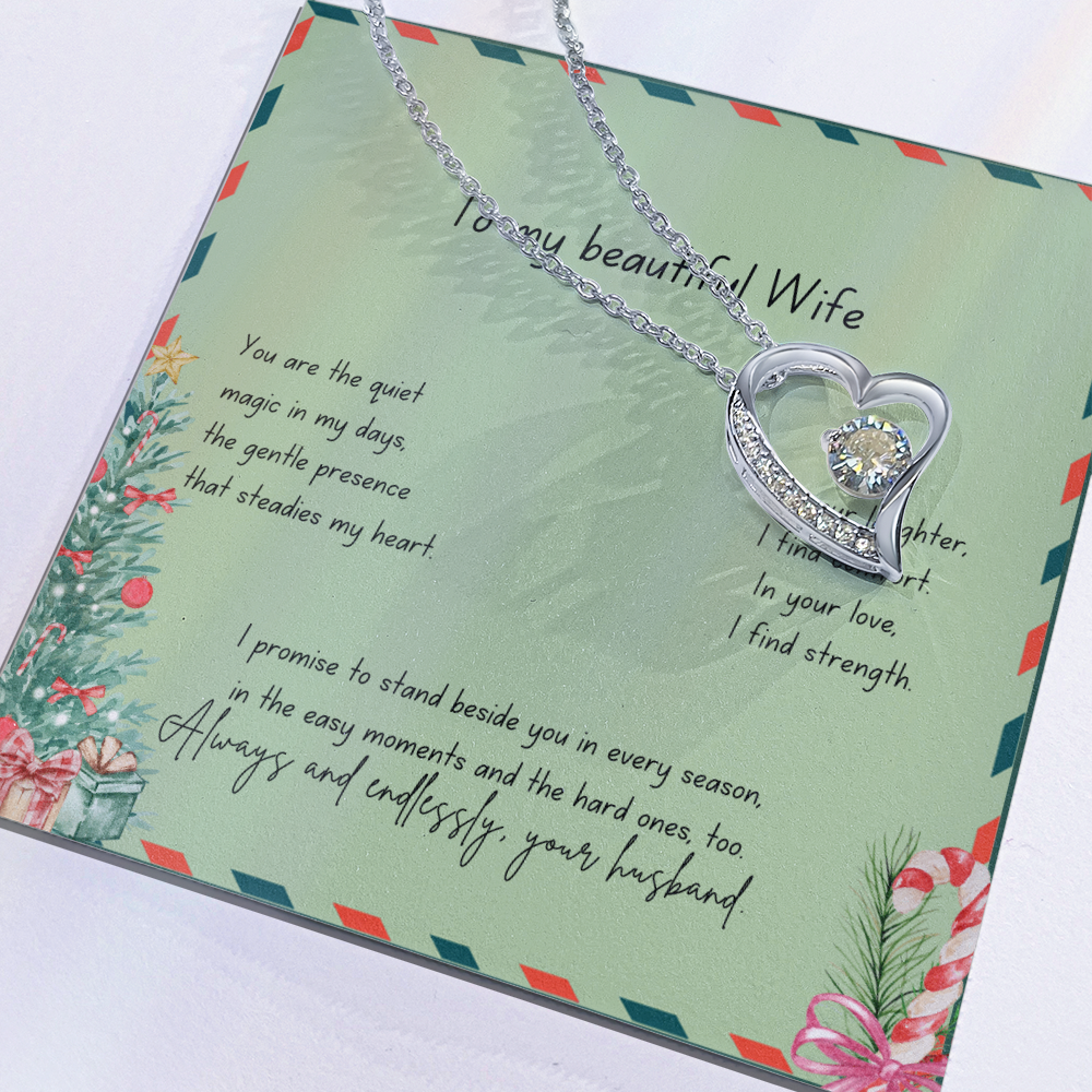 To My Beautiful Wife – Christmas Forever Love Necklace (Holiday Edition)