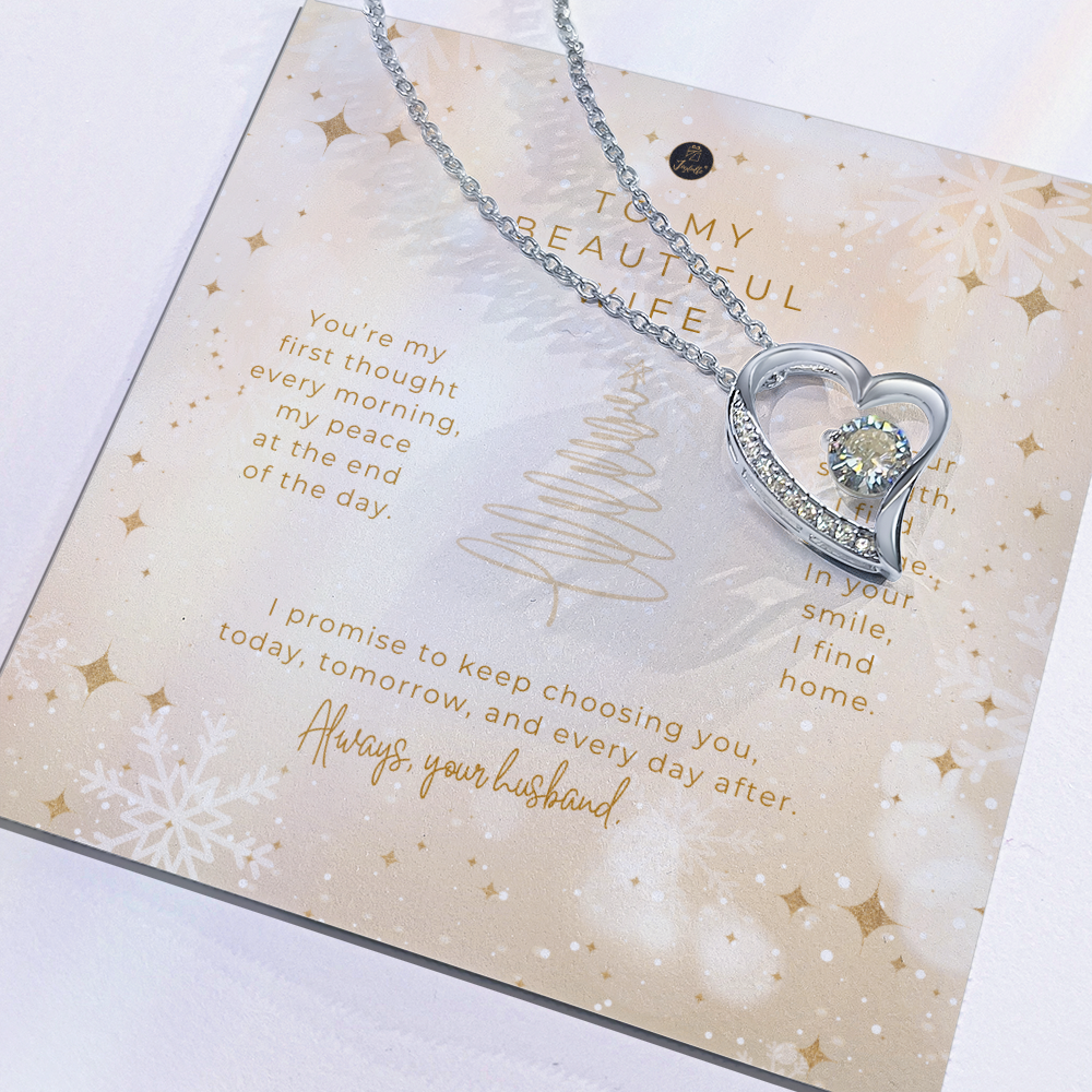 To My Beautiful Wife – Christmas Forever Love Necklace (Holiday Edition)