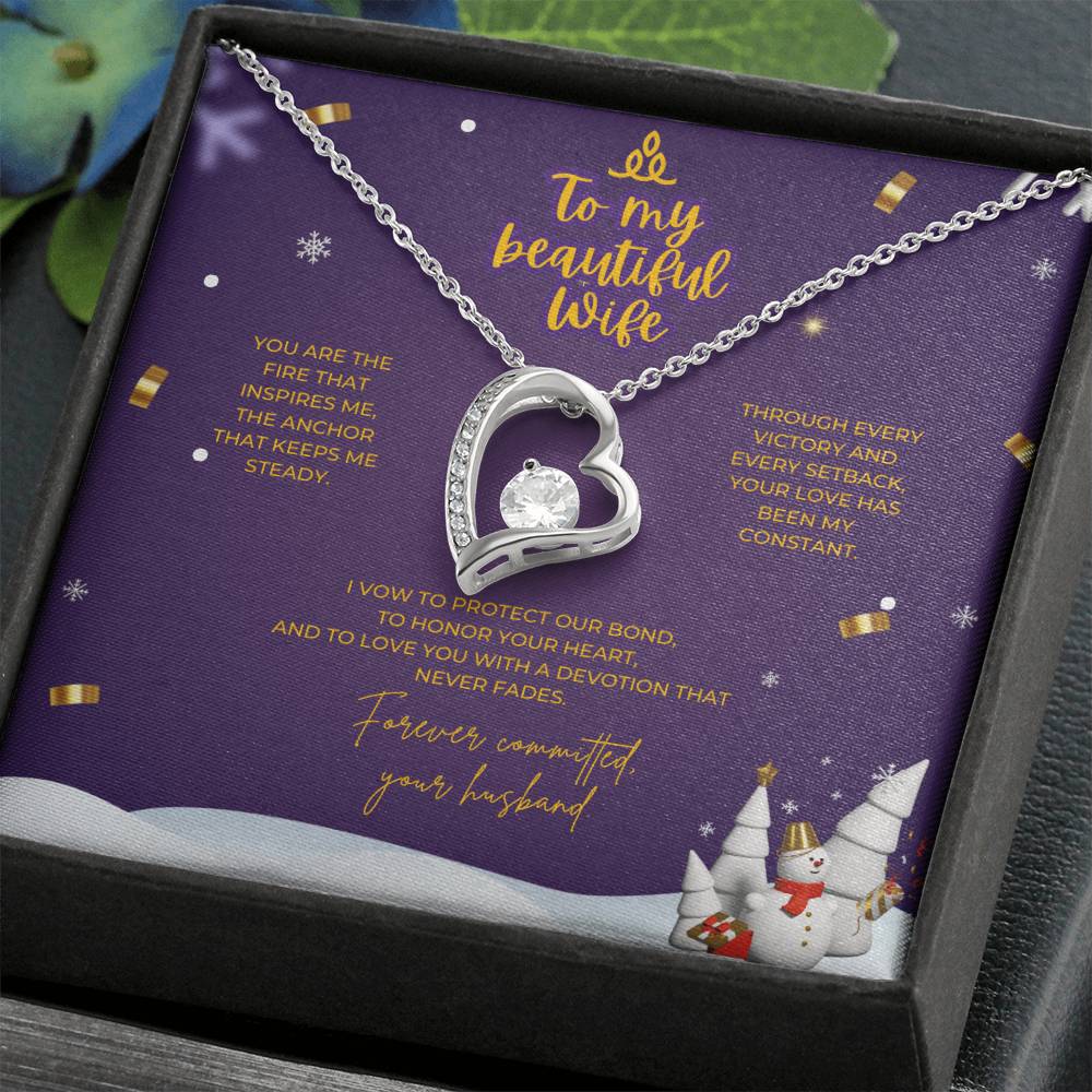 To My Beautiful Wife – Christmas Forever Love Necklace (Holiday Edition)