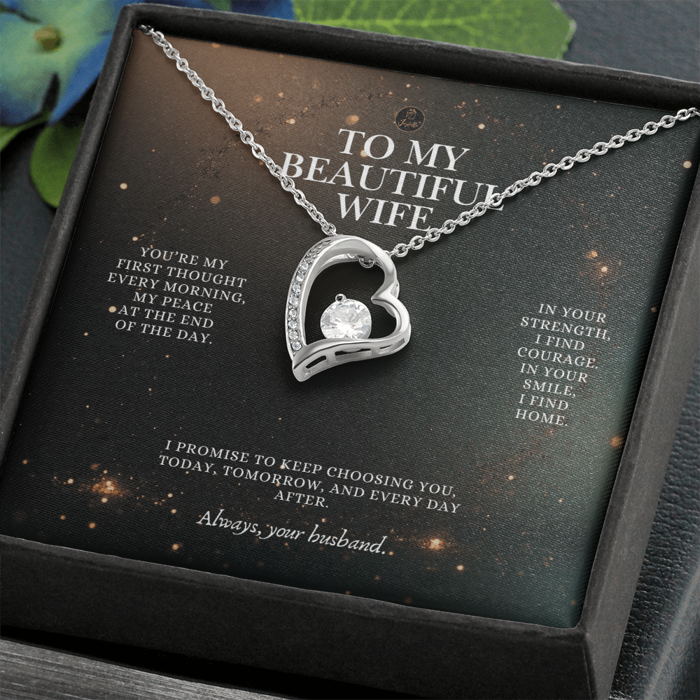 To My Beautiful Wife Forever Love Necklace – Romantic Gift from Husband