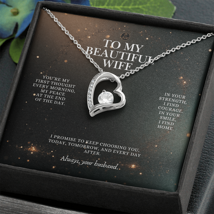 To My Beautiful Wife Forever Love Necklace – Romantic Gift from Husband