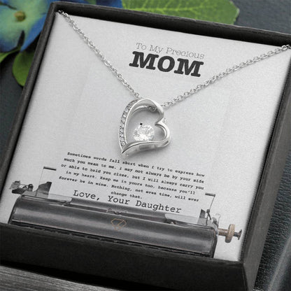 Forever Love Necklace for Mom – “To My Precious Mom” Message Card | Sentimental Gift From Daughter | Mother's Day, Birthday & Christmas Jewelry