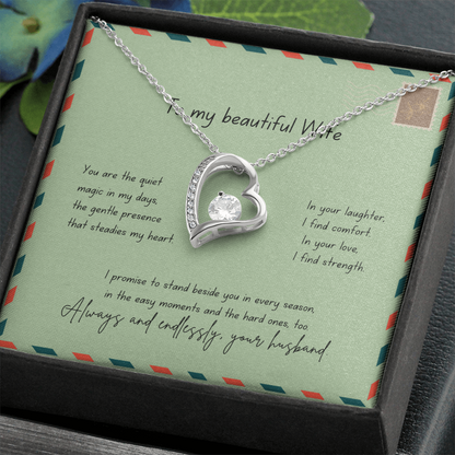 To My Beautiful Wife – Always & Endlessly Forever Love Necklace