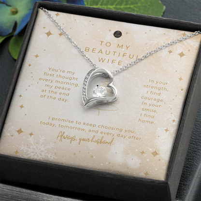 To My Beautiful Wife – Christmas Forever Love Necklace (Holiday Edition)