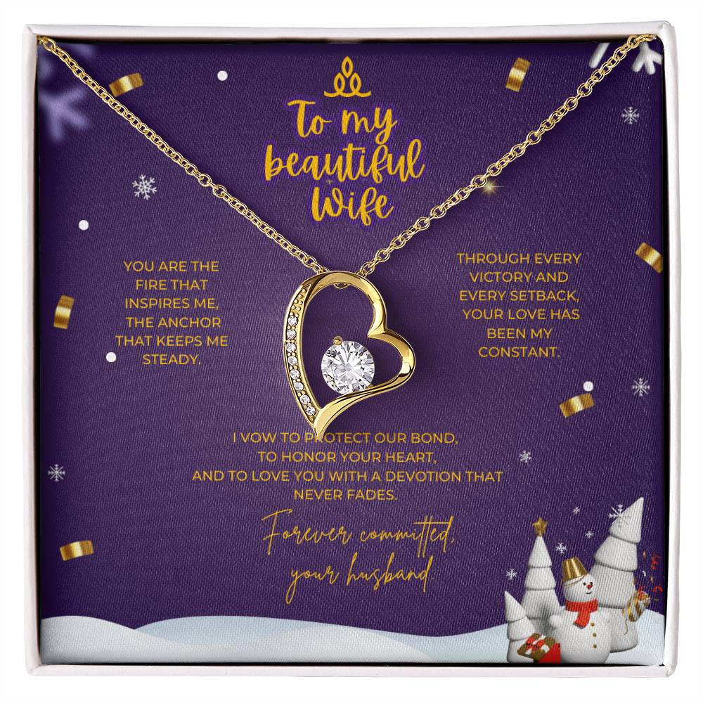 To My Beautiful Wife – Christmas Forever Love Necklace (Holiday Edition)