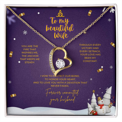 To My Beautiful Wife – Christmas Forever Love Necklace (Holiday Edition)