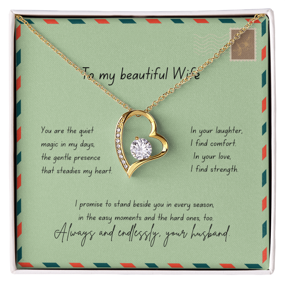 To My Beautiful Wife – Always & Endlessly Forever Love Necklace