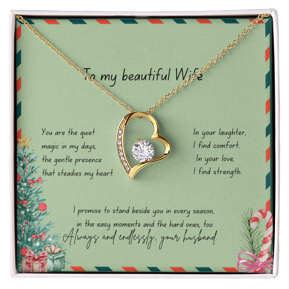 To My Beautiful Wife – Christmas Forever Love Necklace (Holiday Edition)