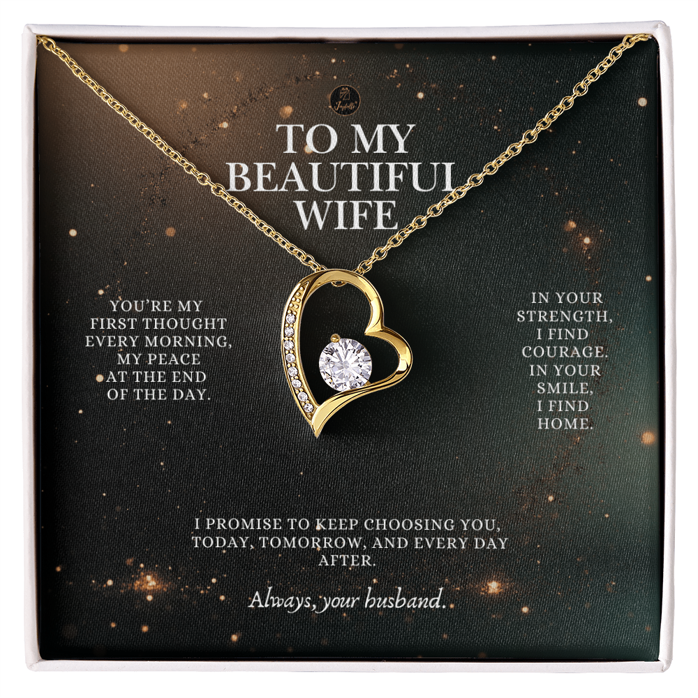 To My Beautiful Wife Forever Love Necklace – Romantic Gift from Husband