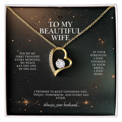To My Beautiful Wife Forever Love Necklace – Romantic Gift from Husband