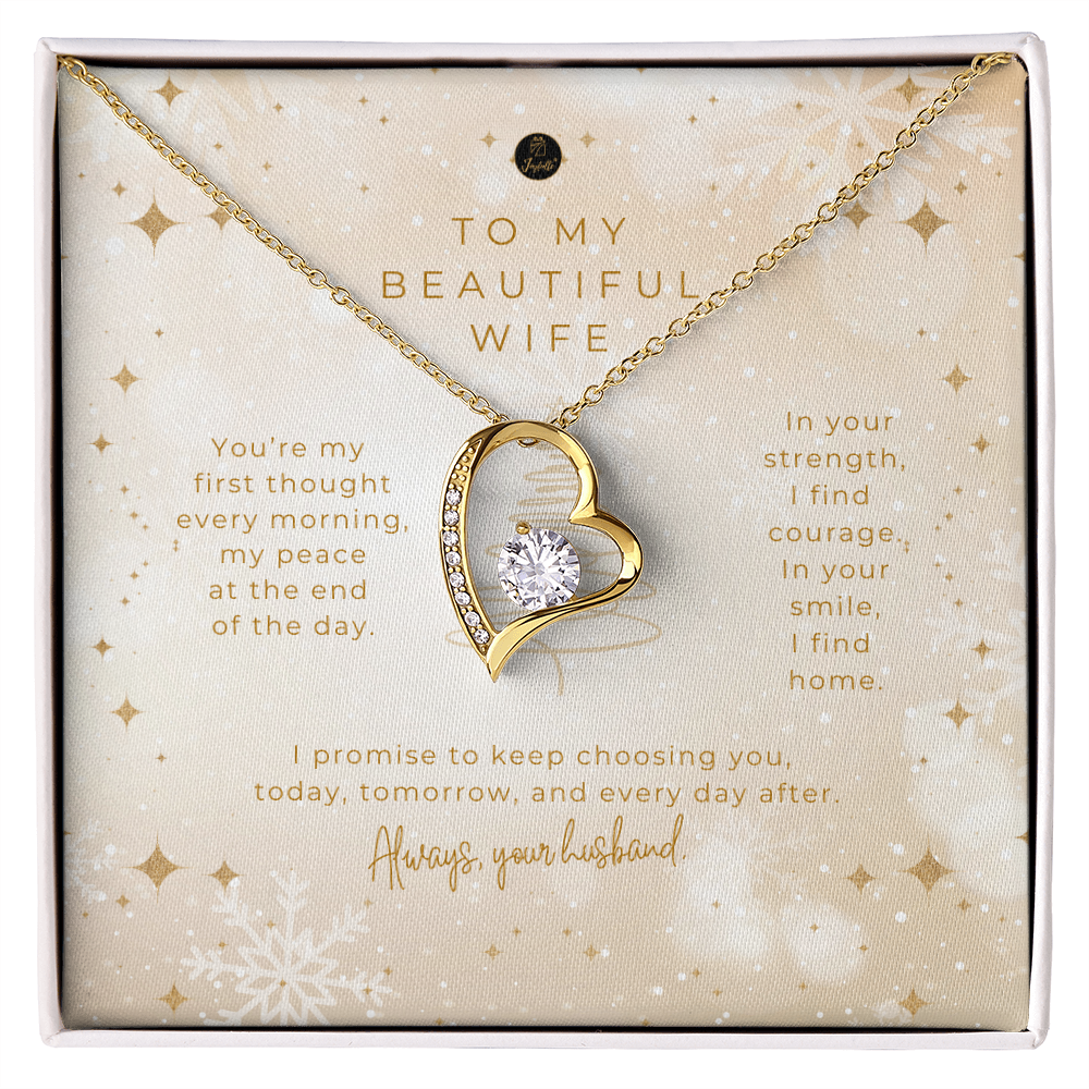 To My Beautiful Wife – Christmas Forever Love Necklace (Holiday Edition)