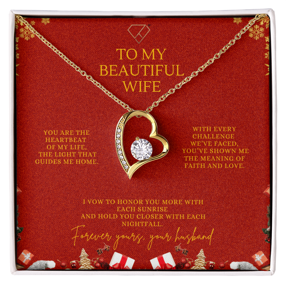 To My Beautiful Wife – Christmas Forever Love Necklace (Holiday Edition)