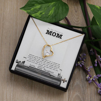 Forever Love Necklace for Mom – “To My Precious Mom” Message Card | Sentimental Gift From Daughter | Mother's Day, Birthday & Christmas Jewelry