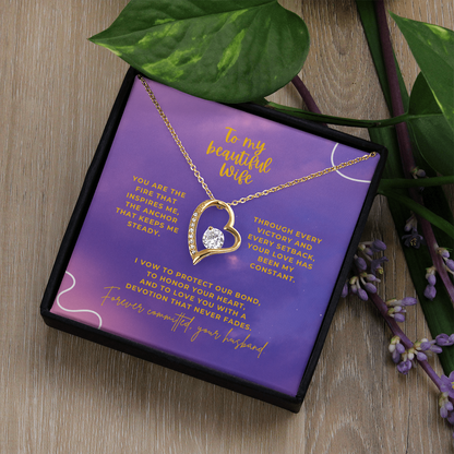 To My Beautiful Wife – Forever Committed Forever Love Necklace
