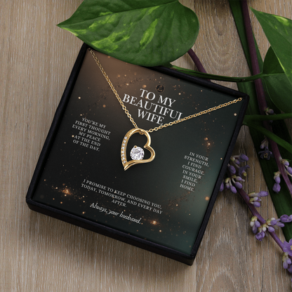 To My Beautiful Wife Forever Love Necklace – Romantic Gift from Husband