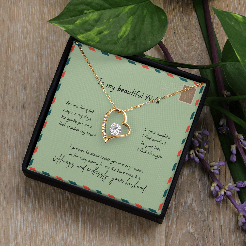 To My Beautiful Wife – Always & Endlessly Forever Love Necklace