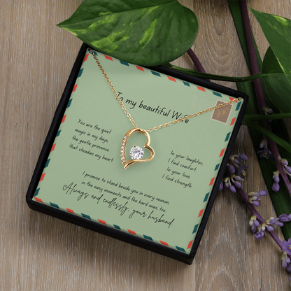 To My Beautiful Wife – Always & Endlessly Forever Love Necklace