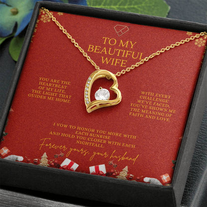 To My Beautiful Wife – Christmas Forever Love Necklace (Holiday Edition)