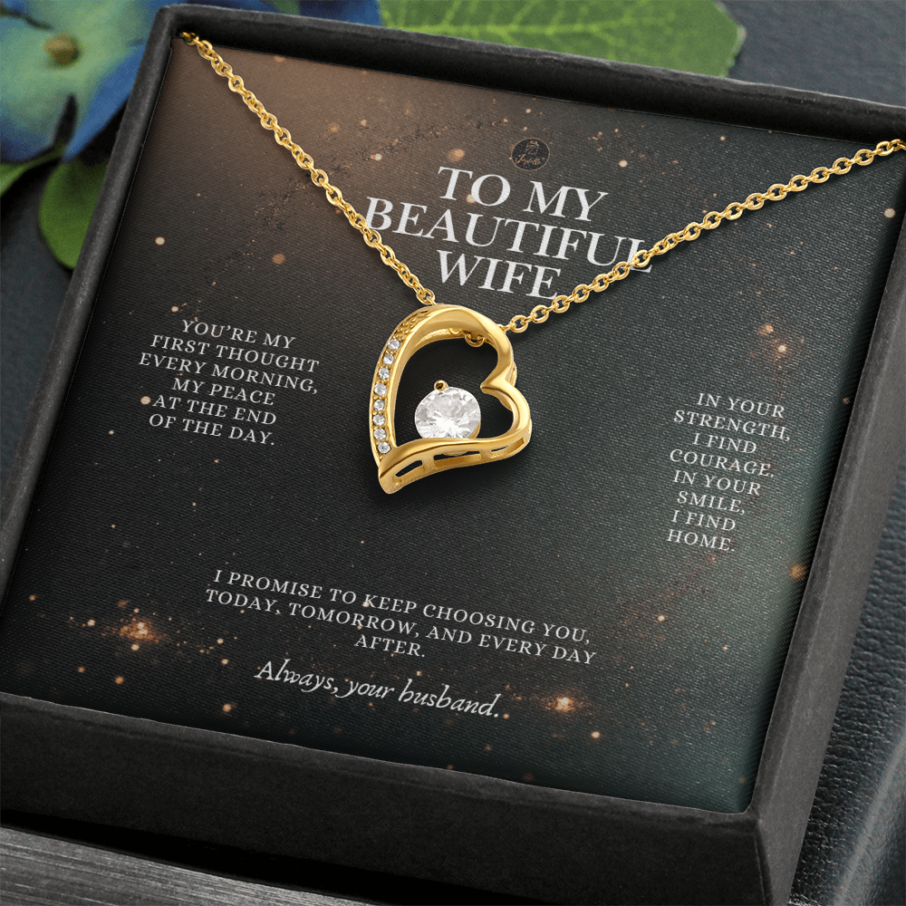 To My Beautiful Wife Forever Love Necklace – Romantic Gift from Husband