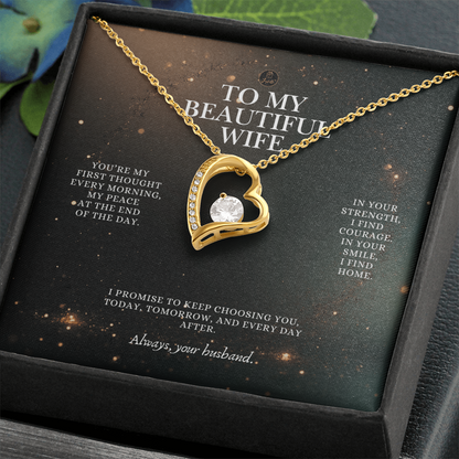 To My Beautiful Wife Forever Love Necklace – Romantic Gift from Husband