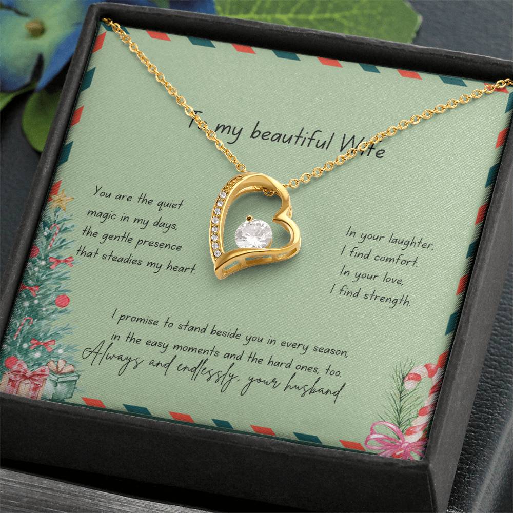 To My Beautiful Wife – Christmas Forever Love Necklace (Holiday Edition)