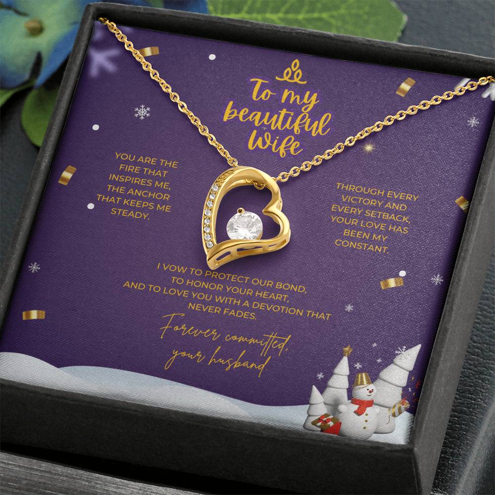 To My Beautiful Wife – Christmas Forever Love Necklace (Holiday Edition)