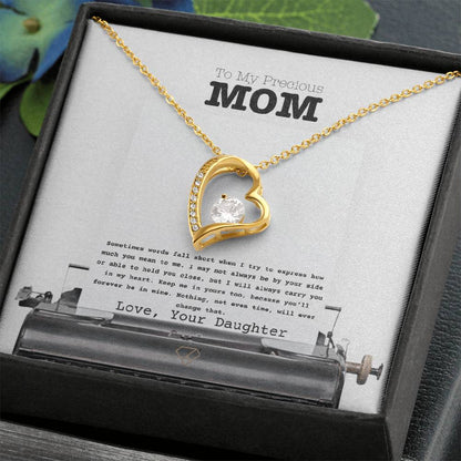 Forever Love Necklace for Mom – “To My Precious Mom” Message Card | Sentimental Gift From Daughter | Mother's Day, Birthday & Christmas Jewelry