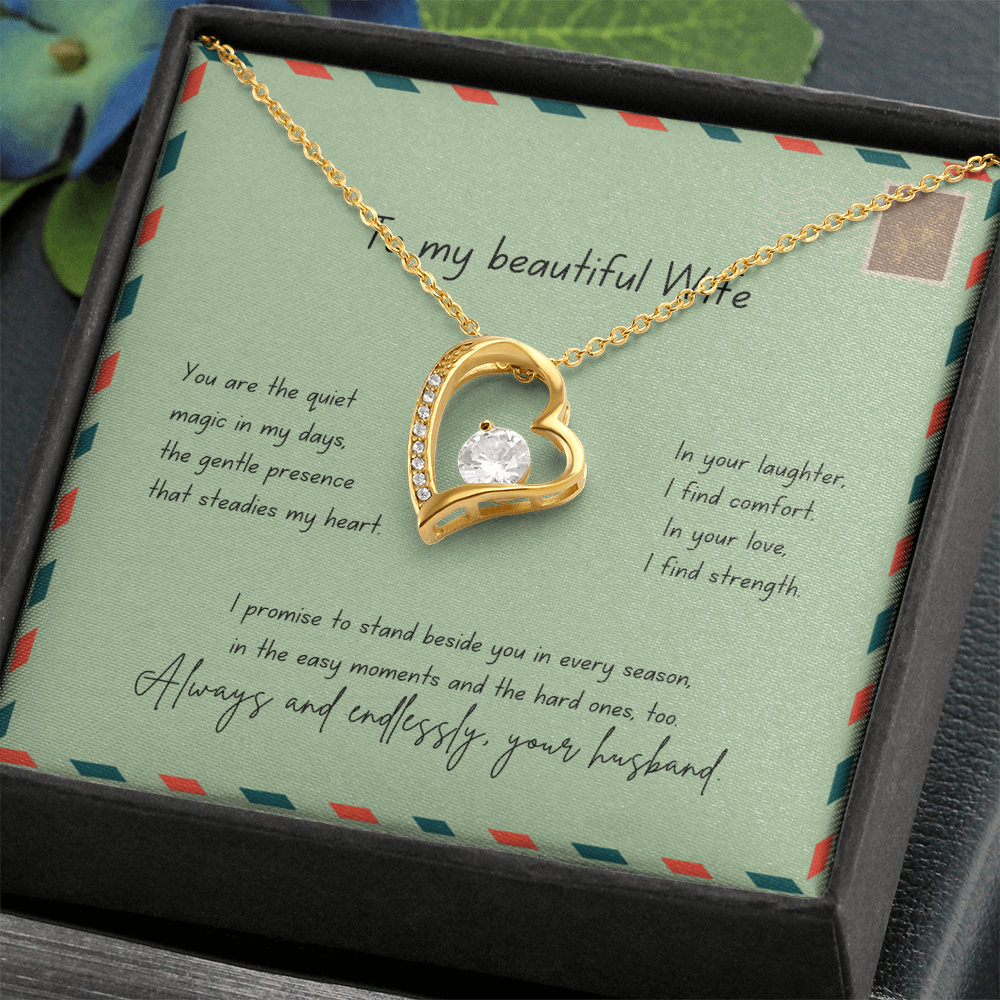 To My Beautiful Wife – Always & Endlessly Forever Love Necklace