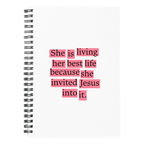 She Is Living Her Best Life – Faith-Inspired Christian Spiral Notebook