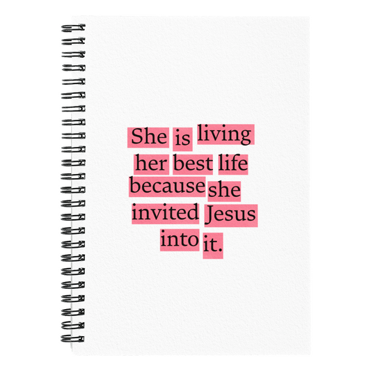She Is Living Her Best Life – Faith-Inspired Christian Spiral Notebook
