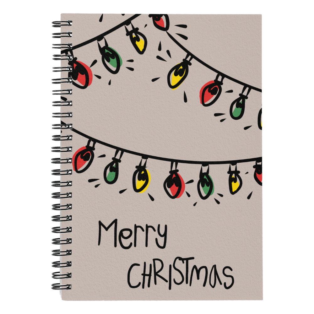 Merry Christmas Lights Journal | Festive Holiday Spiral Notebook for Notes & Gift Lists
