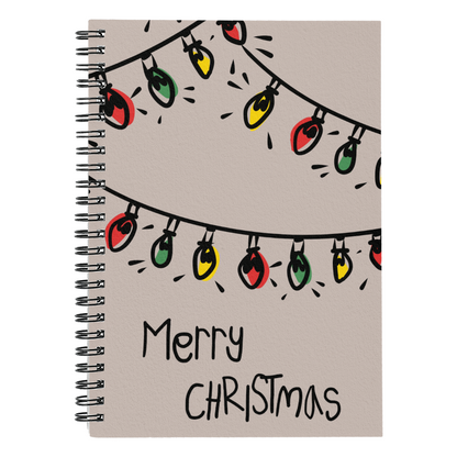 Merry Christmas Lights Journal | Festive Holiday Spiral Notebook for Notes & Gift Lists