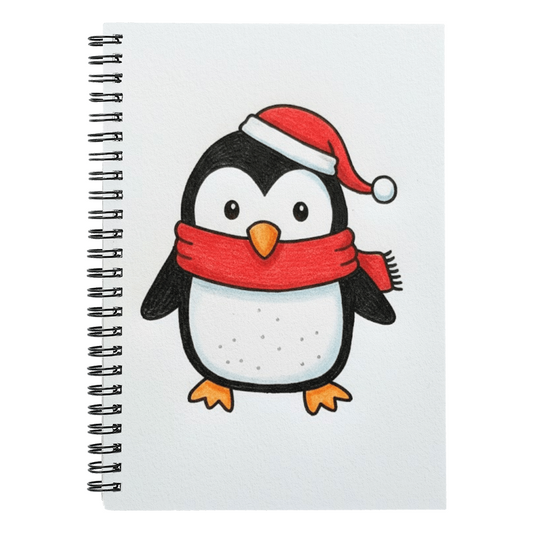 Festive Penguin Christmas Journal | Cute Holiday Spiral Notebook for Notes & Gift Lists